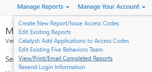 View, Print or Email report in EPIC