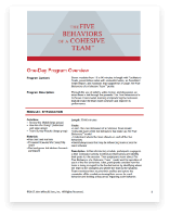 5 Behaviors 1-day Course Outline
