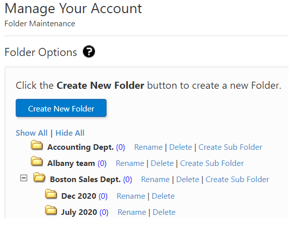 EPIC: Folder options