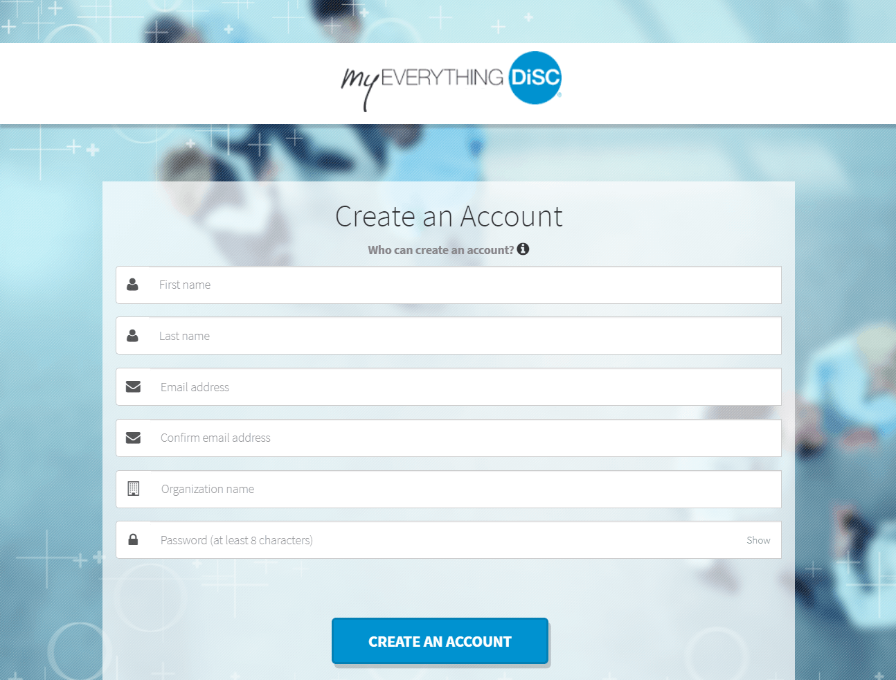 MyEverythingDiSC: create an account step 2