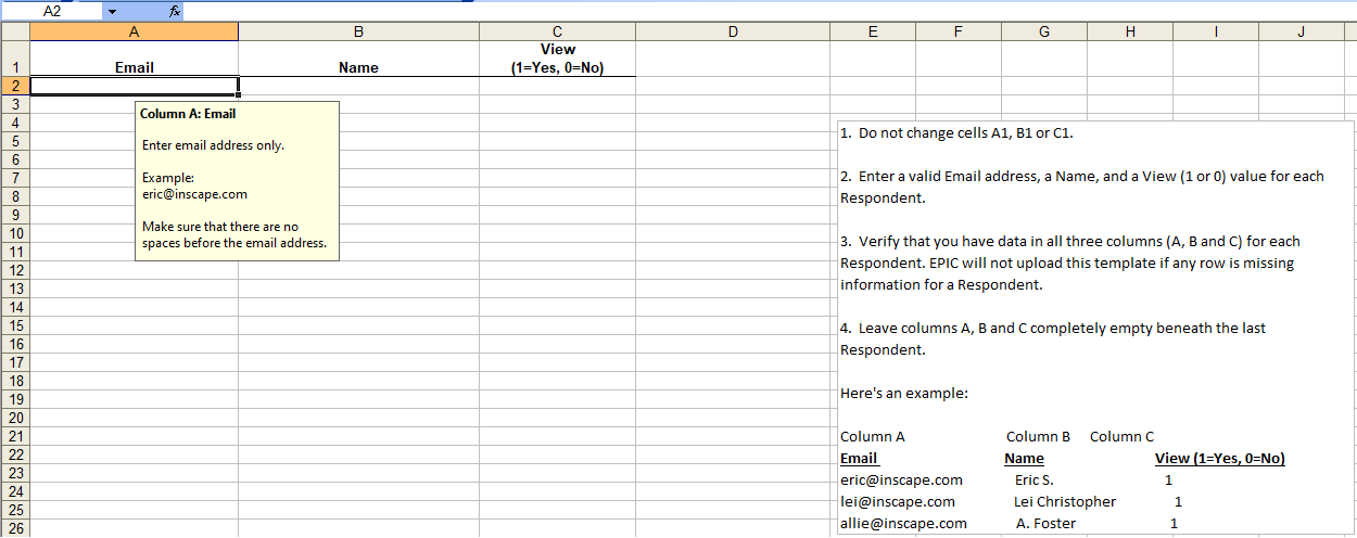 image of Excel template