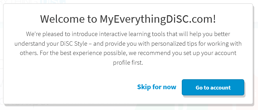 Welcome to MyEverythingDiSC
