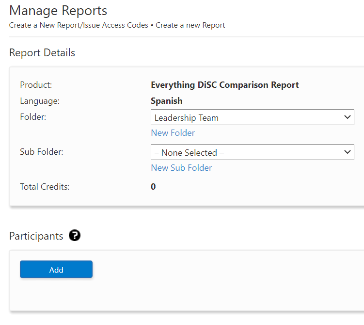 Report details screen shot