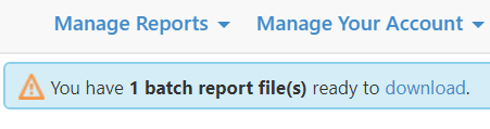 EPIC: batch report ready message