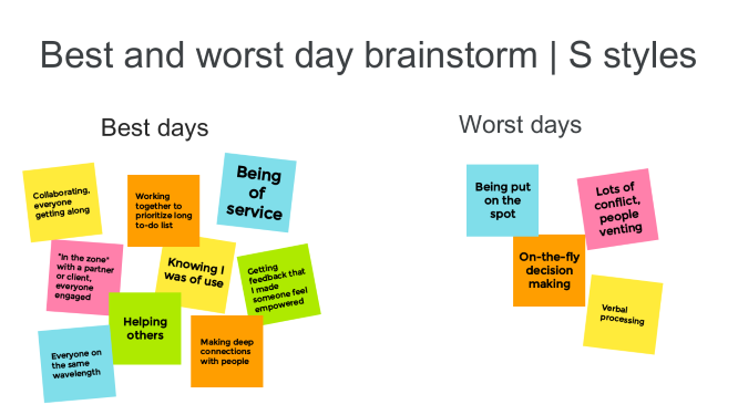 DiSC S-style: Best & worst days