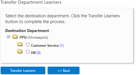 Catalyst in EPIC: Transfer learners to another department