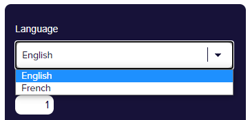 Select a language (English or French)