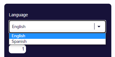 Select a language (English or Spanish)