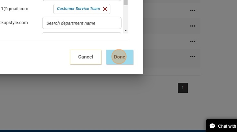 Catalyst: click done departments screen shot