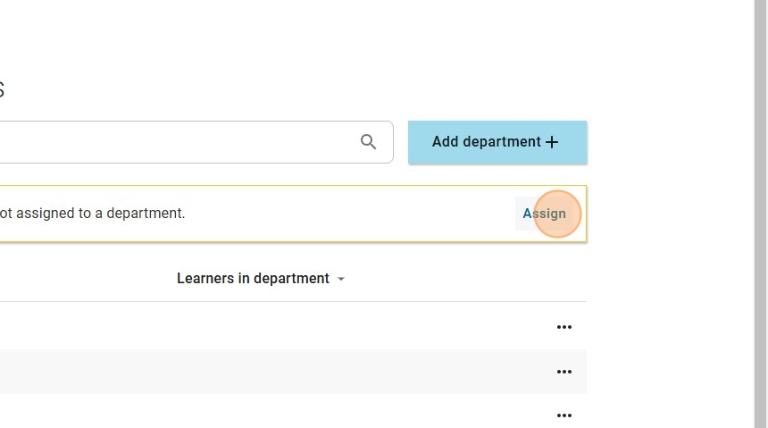 Catalyst: assign learners to departments screen shot