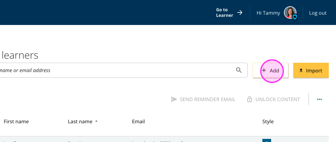 Catalyst help: Adding a new learner and sending assessments, step 4