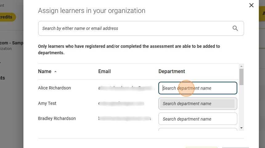 Catalyst help: Assign learners to departments