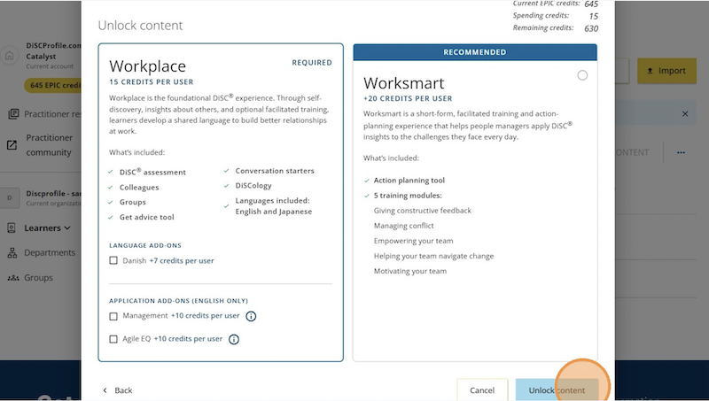 Catalyst help: assigning access codes in bulk - unlock content screen
