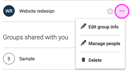Catalyst help: Edit a group from the Your groups menu