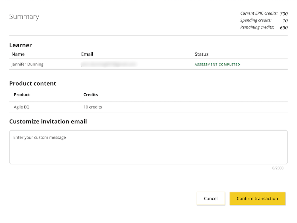 Catalyst help: Adding applications for learners - confirm screen