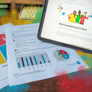 DiSC assessment results on a table