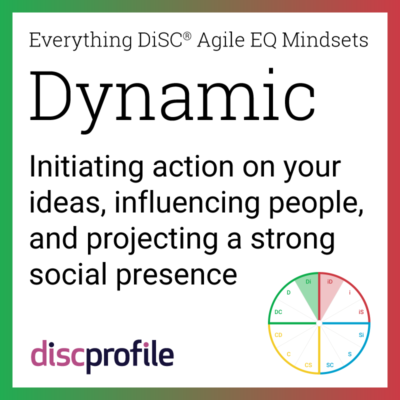 Dynamic: Initiating action on your ideas, influencing people, and projecting a strong social presence