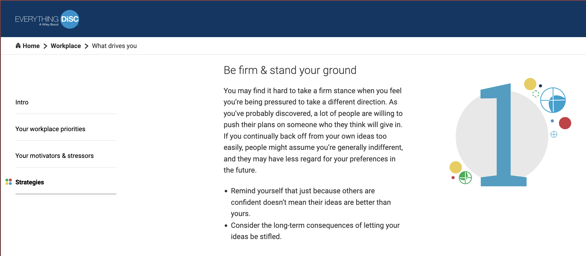 Screenshot from Catalyst showing Workplace strategies
