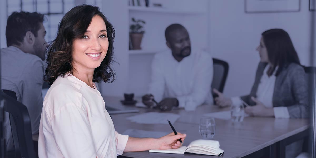 woman in an engaged team