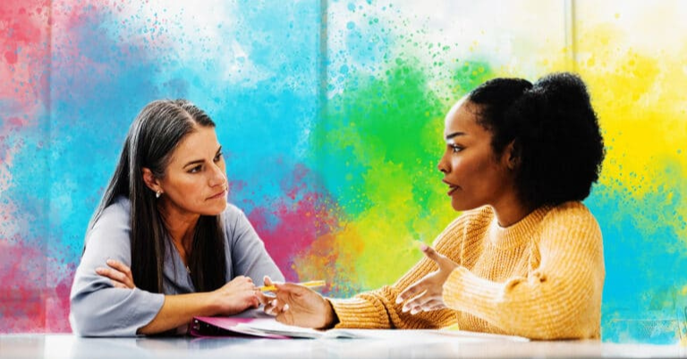 Power dynamics displayed in manager and employee one-on-one meeting
