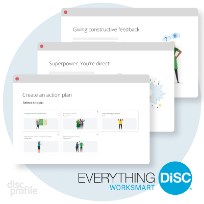 Everything DiSC Worksmart leads managers through creating action plans for each direct report